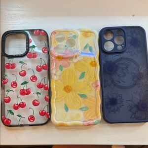 iPhone 16 pro max Floral and Cherry Patterned bundle